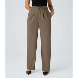 NWT Halara Flex™ High Waisted Shirred Straight Leg Work Pants Size XS Petite